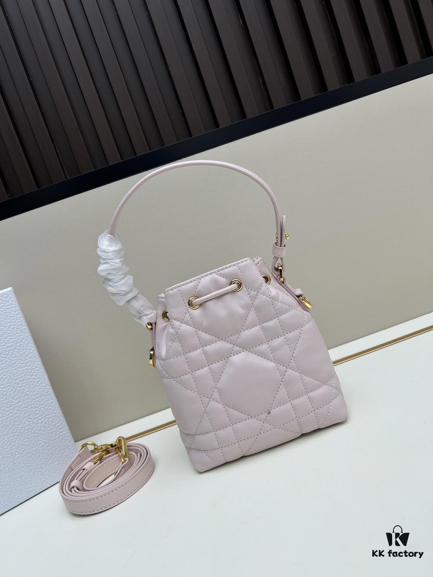 Dior Caro Mini Bucket Bag in Black Lambskin from the 2025 Autumn Ready-to-Wear Collection