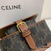 CELINE TRIOMPHE FOLCO High-Quality Saddle Bag, Arch-inspired Design, Brown Trim, Cowhide Leather, Dimensions: 18 x 16 x 10 cm