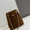 Vintage Prada Suede Crossbody Bag with Chain – A Timeless 'Baozi' Design