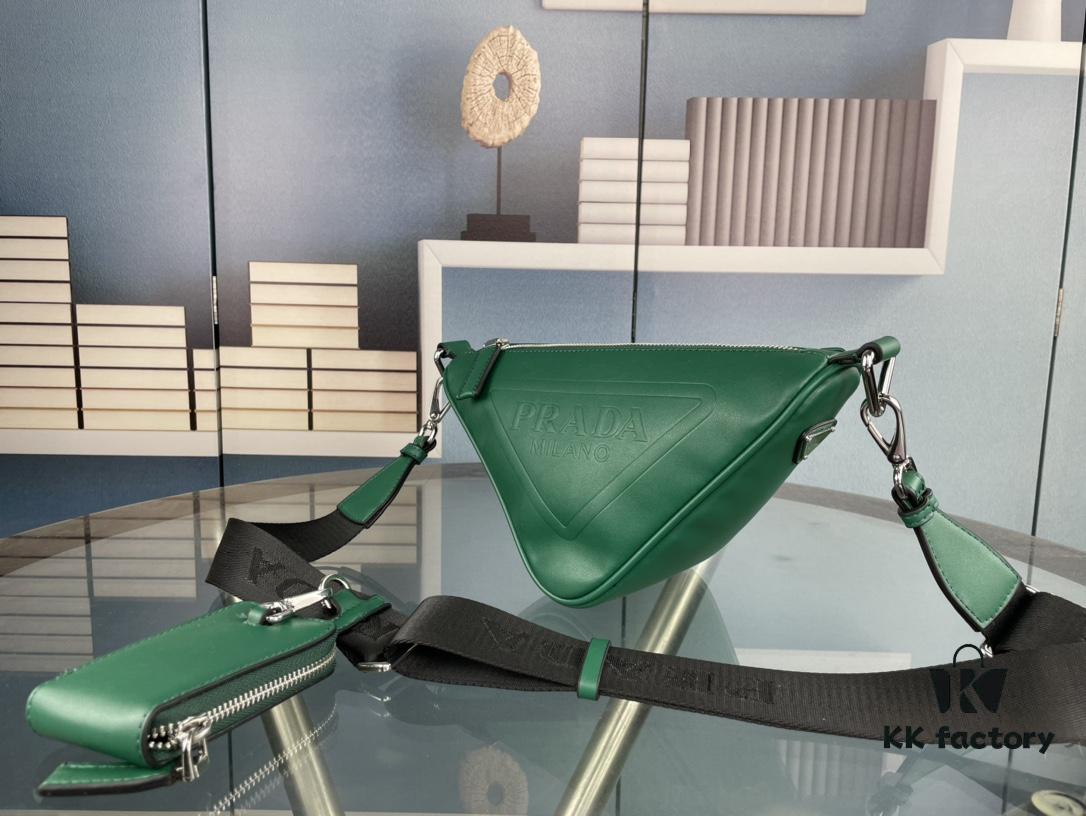 New Plain Weave Prada 21K Triple-in-One Triangle Bag