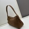 PRADA New Arrival Genuine Leather Shoulder Bag - Full Top Grain Wrinkled Lacquer Cowhide & Suede Closure Bag