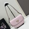 Prada Classic Leather Crossbody Bag with Metal Logo for Women, Arqué Collection, Includes Box