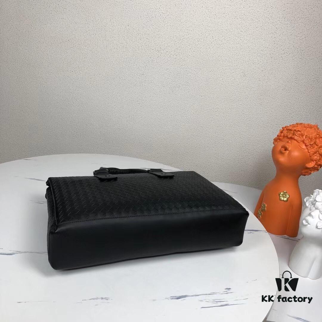 BV Multi-Compartment Top-Quality Original Order Luxury Tote Bag in Premium Waxed Calfskin - Model 828# Black