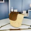 New YSL Straw Woven Tote Bag with Logo Print – Perfect Summer Beach Bag