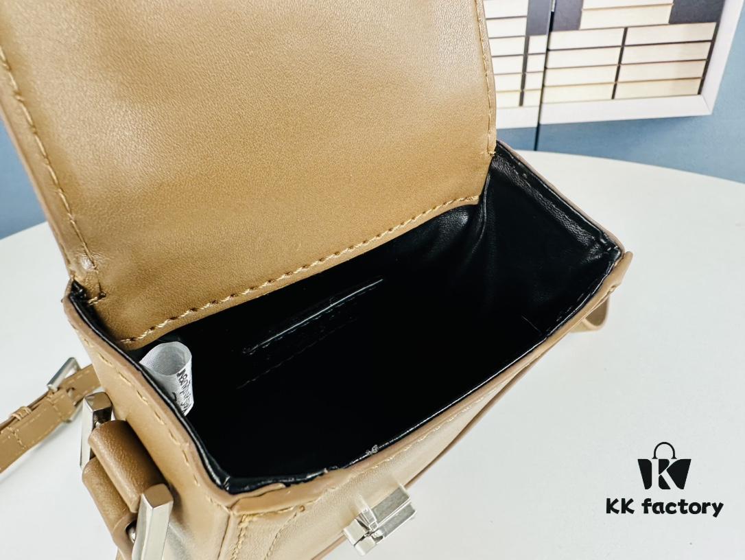 New YSL Hobo Series Mini Vertical Crossbody Bag in Smooth Calfskin with Antique Metal Logo Closure