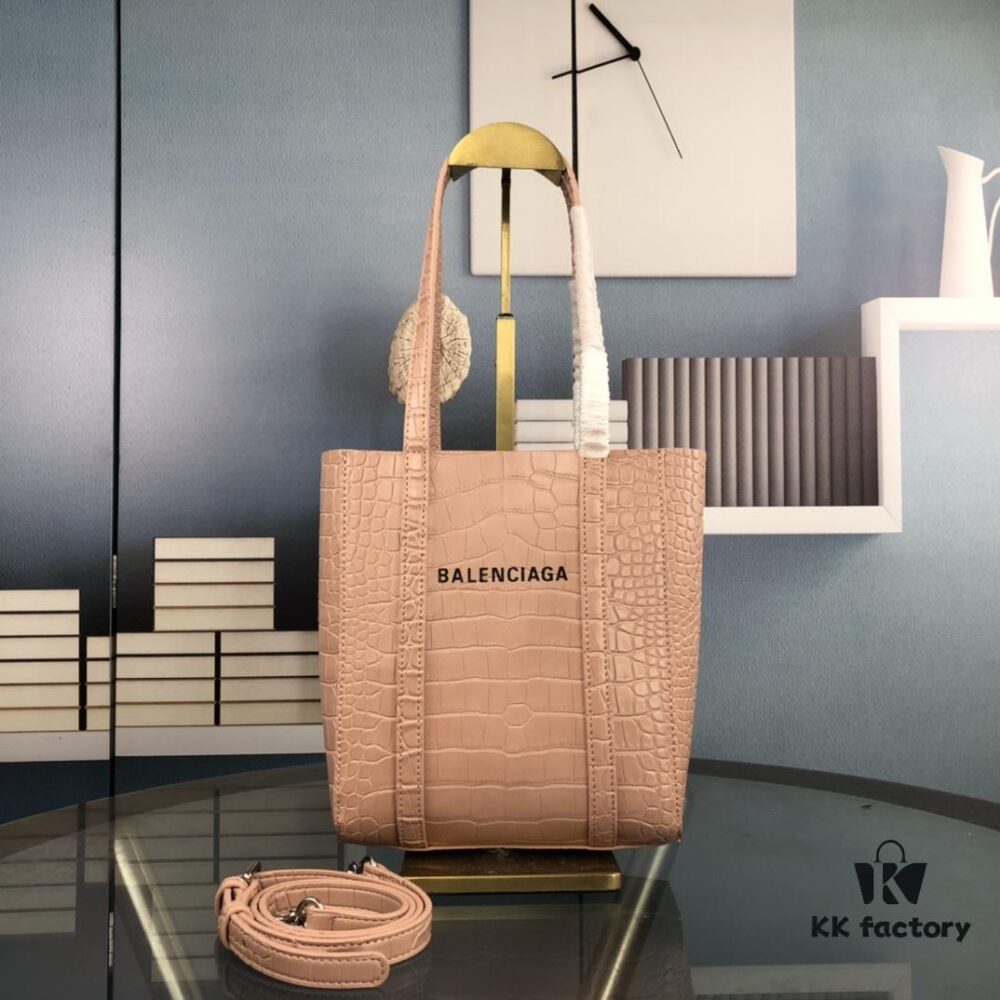 New Arrival Balenciaga B. Everyday Tote Bag - Crocodile Texture, Italian Imported Calfskin, Stylish and Practical Crossbody Handbag