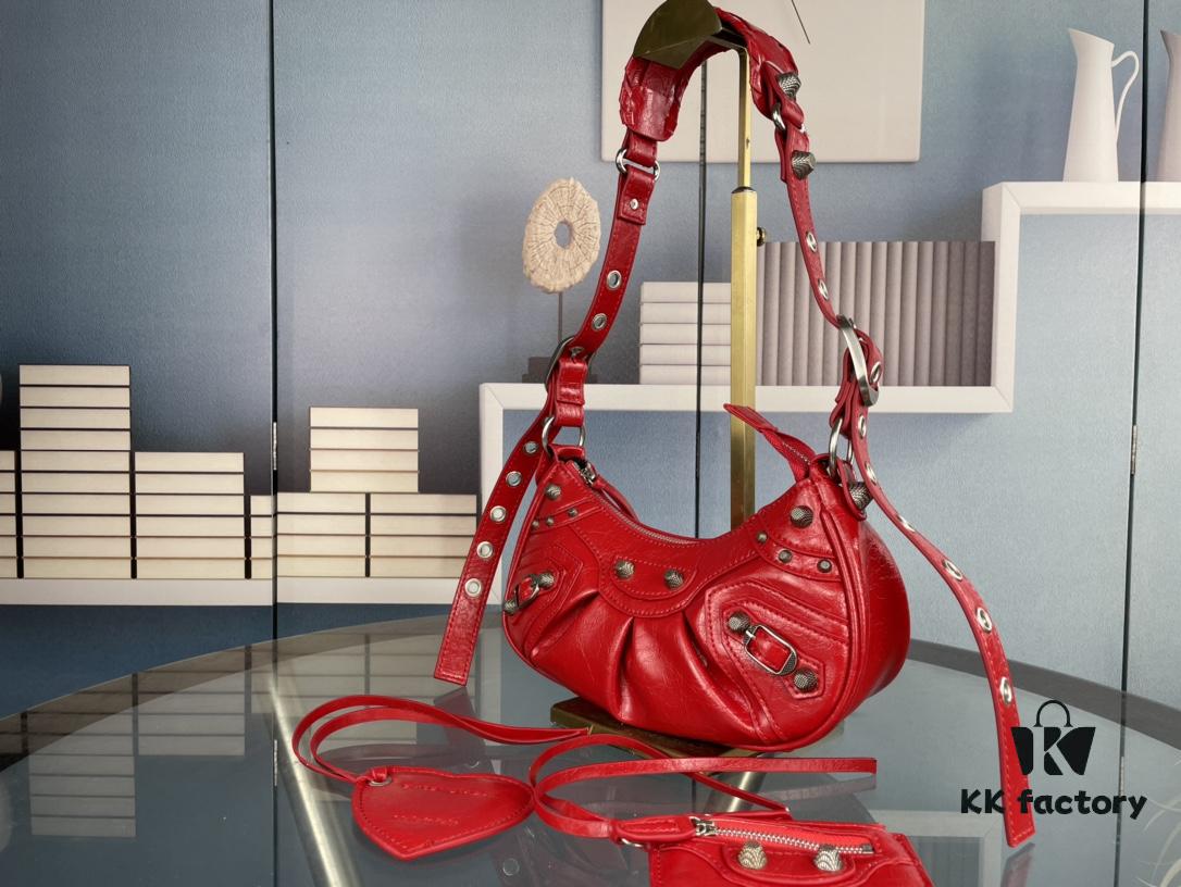 New Color [Small] Balenciaga Latest Le Cagole Half-Moon Crossbody Bag