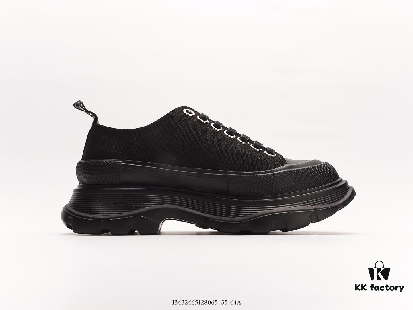 Alexander McQueen Platform Canvas Shoes 2020 New Arrival Height Increasing Thick Sole Sneakers Official Release Correct Version Full Cowhide Lining Durable Comfortable 5cm Thick Sole