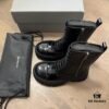 Balenciaga Tractor Chunky Leather Lace-Up Ankle Boots