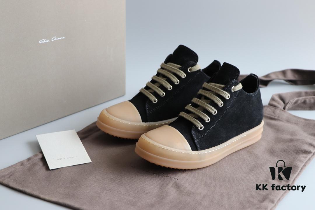 Rick Owens Style Low-Cut Cowhide with Apricot Sole