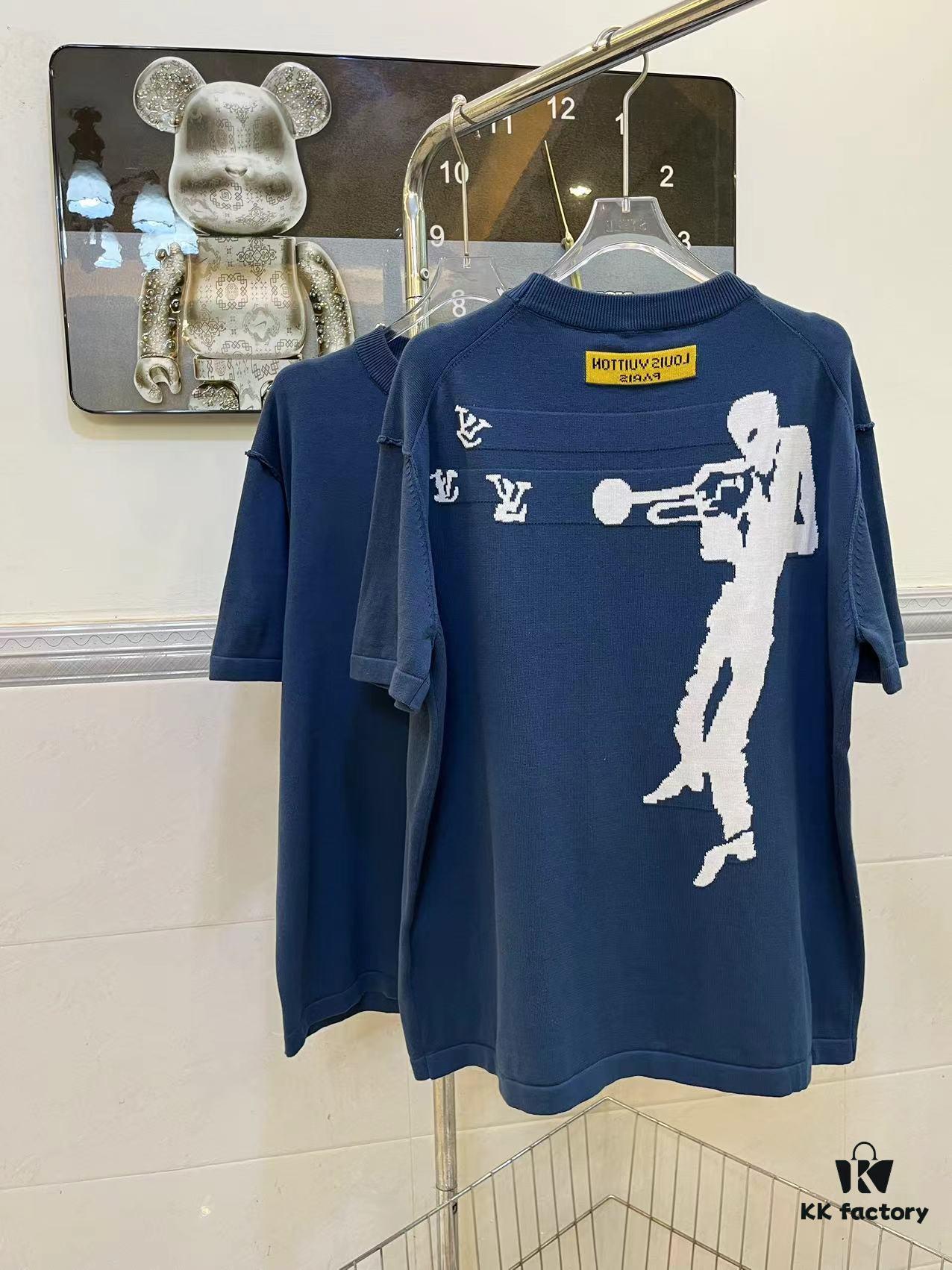 LOUIS VUITTON Louis Vuitton 2023 Jazz Trumpeter Jacquard Knit Short-Sleeve Top