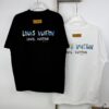 LOUIS VUITTON Graffiti Print Logo Round Neck Short Sleeve T-Shirt Unisex Casual Loose Fit