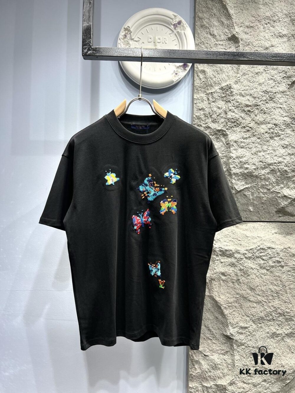 Louis Vuitton Butterfly Embroidered Short-Sleeve T-Shirt