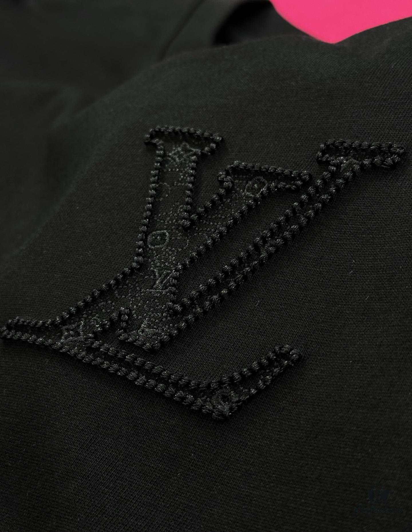 LV Style 25S New Trendy Short Sleeve T-Shirt, Unisex Design with 3D Embroidered Logo, Premium 40'S 260G Cotton Fabric