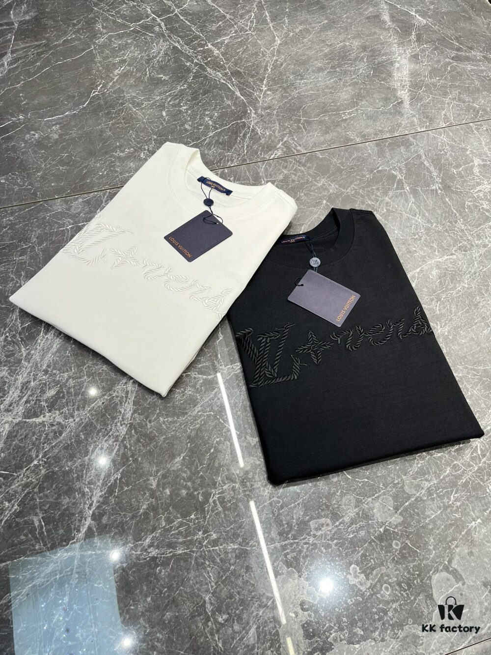 Donkey Brand * 2025 New Arrival Unisex T-Shirt with Double-Sided Heavy Embroidery, Classic Letter Design, 3D Colorful Embroidery, Premium 260g Cotton Fabric