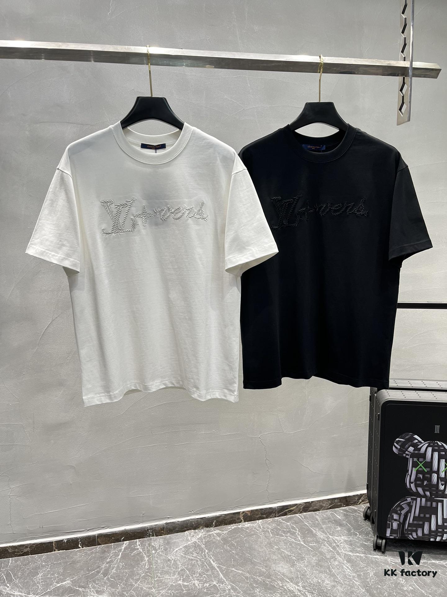 Donkey Brand * 2025 New Arrival Unisex T-Shirt with Double-Sided Heavy Embroidery, Classic Letter Design, 3D Colorful Embroidery, Premium 260g Cotton Fabric