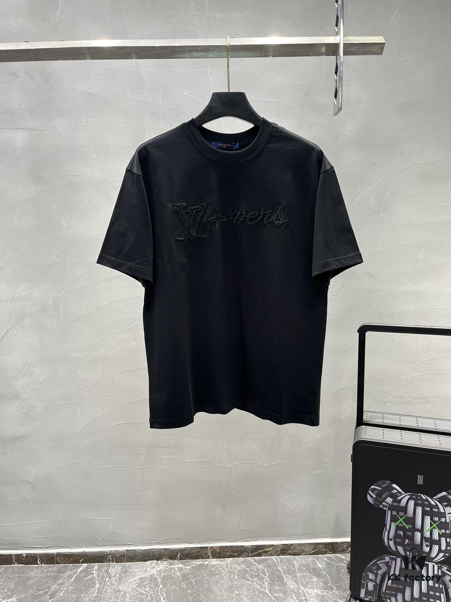 Donkey Brand * 2025 New Arrival Unisex T-Shirt with Double-Sided Heavy Embroidery, Classic Letter Design, 3D Colorful Embroidery, Premium 260g Cotton Fabric