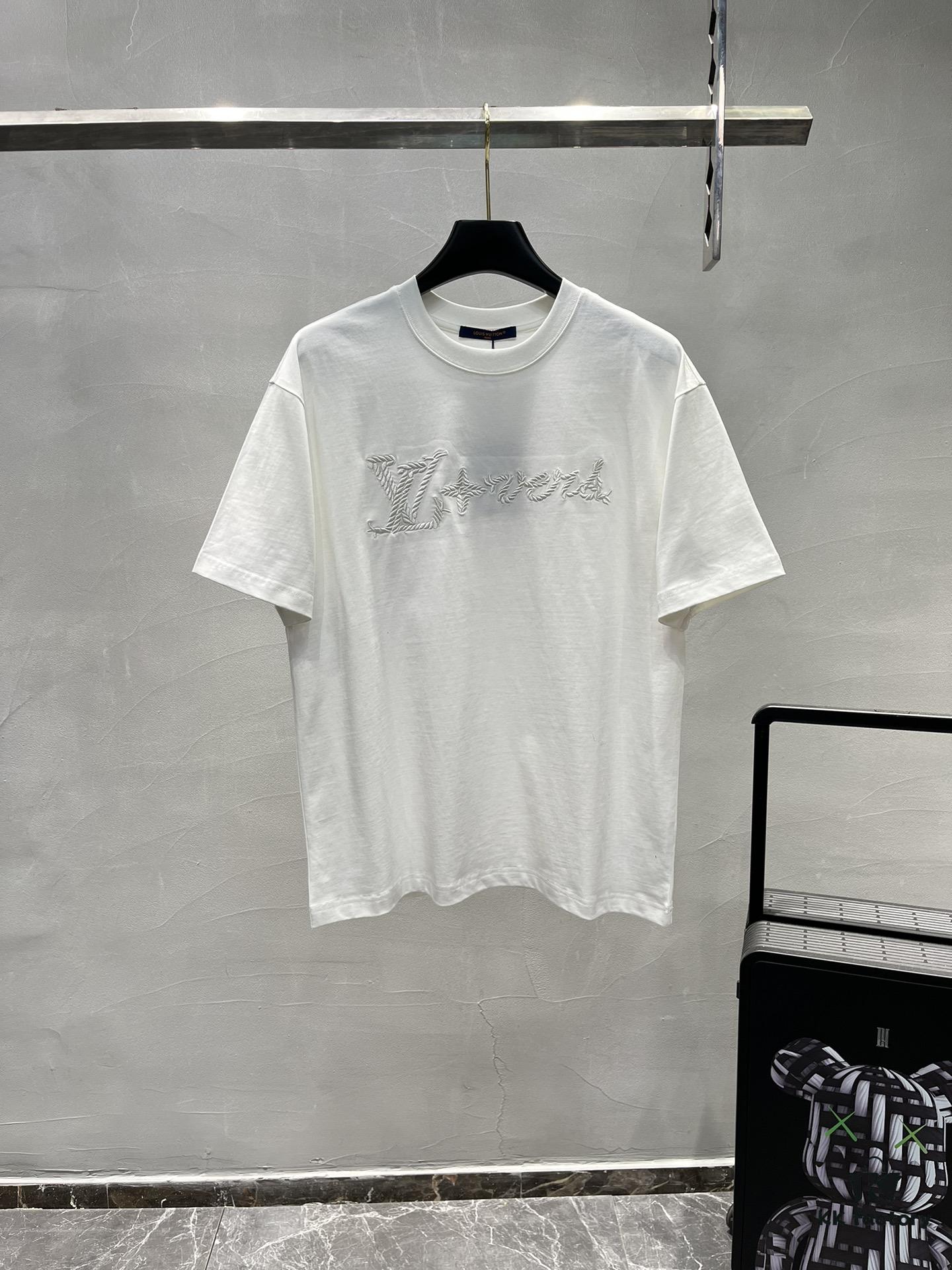 Donkey Brand * 2025 New Arrival Unisex T-Shirt with Double-Sided Heavy Embroidery, Classic Letter Design, 3D Colorful Embroidery, Premium 260g Cotton Fabric