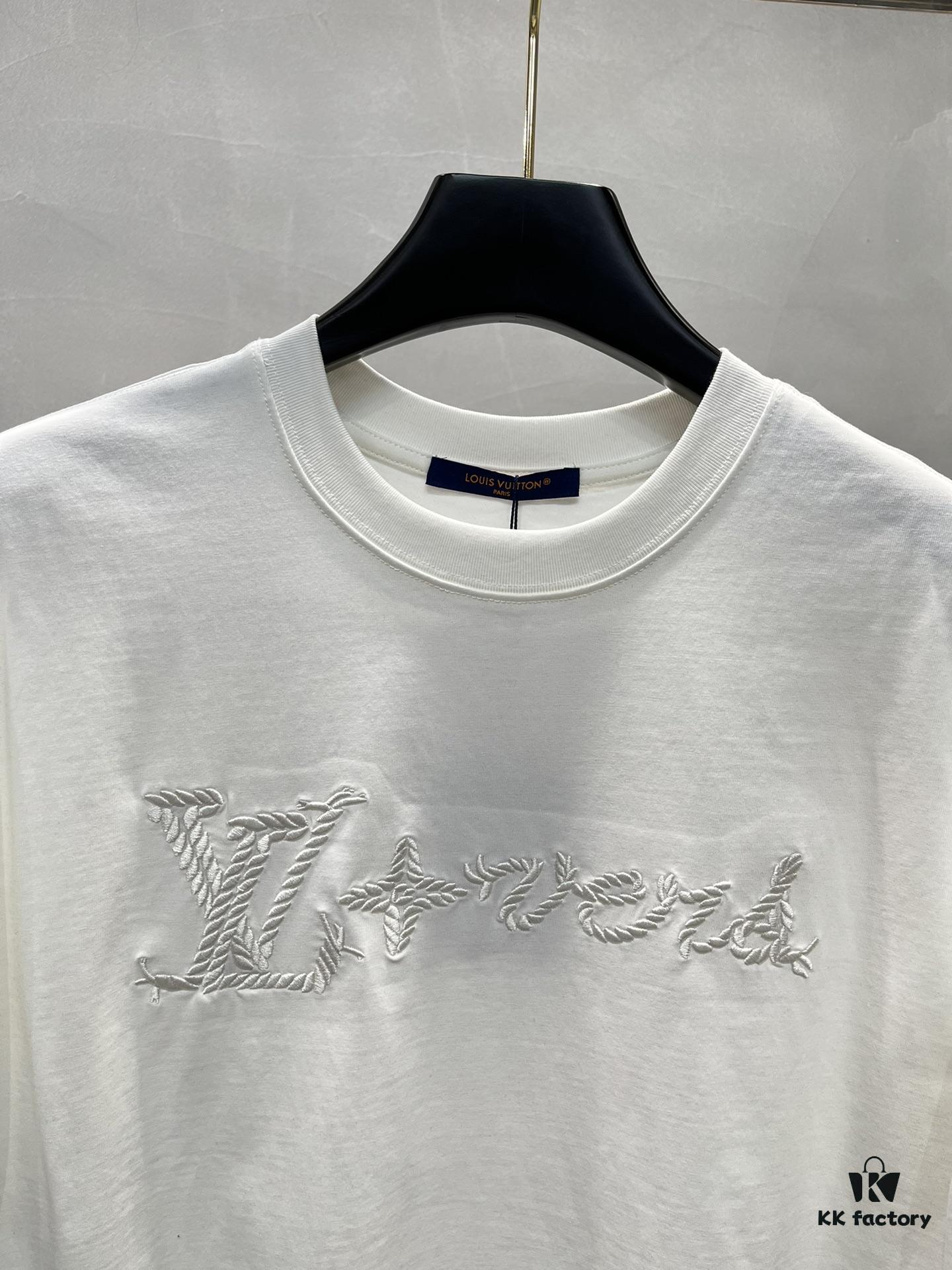 Donkey Brand * 2025 New Arrival Unisex T-Shirt with Double-Sided Heavy Embroidery, Classic Letter Design, 3D Colorful Embroidery, Premium 260g Cotton Fabric