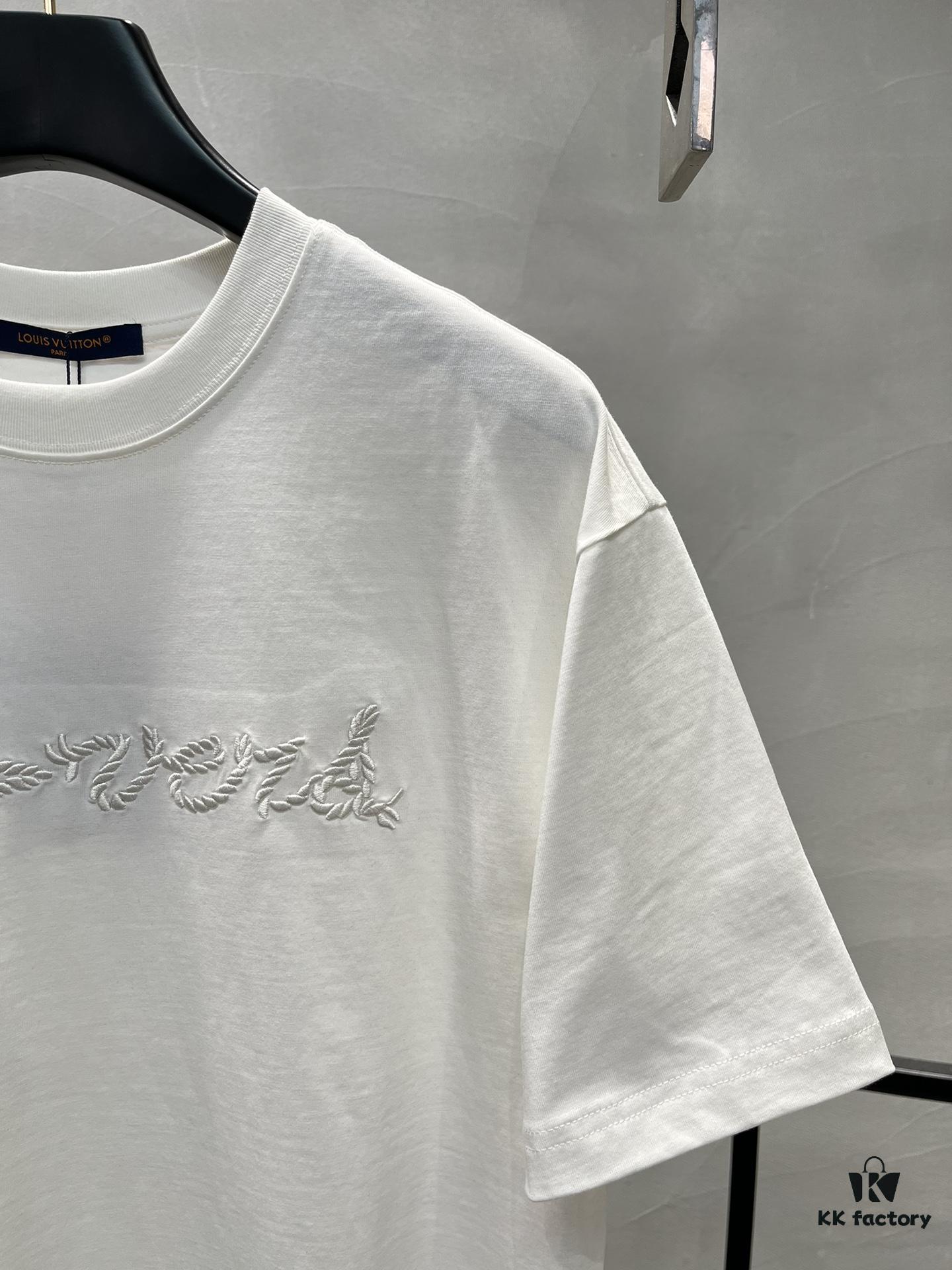 Donkey Brand * 2025 New Arrival Unisex T-Shirt with Double-Sided Heavy Embroidery, Classic Letter Design, 3D Colorful Embroidery, Premium 260g Cotton Fabric