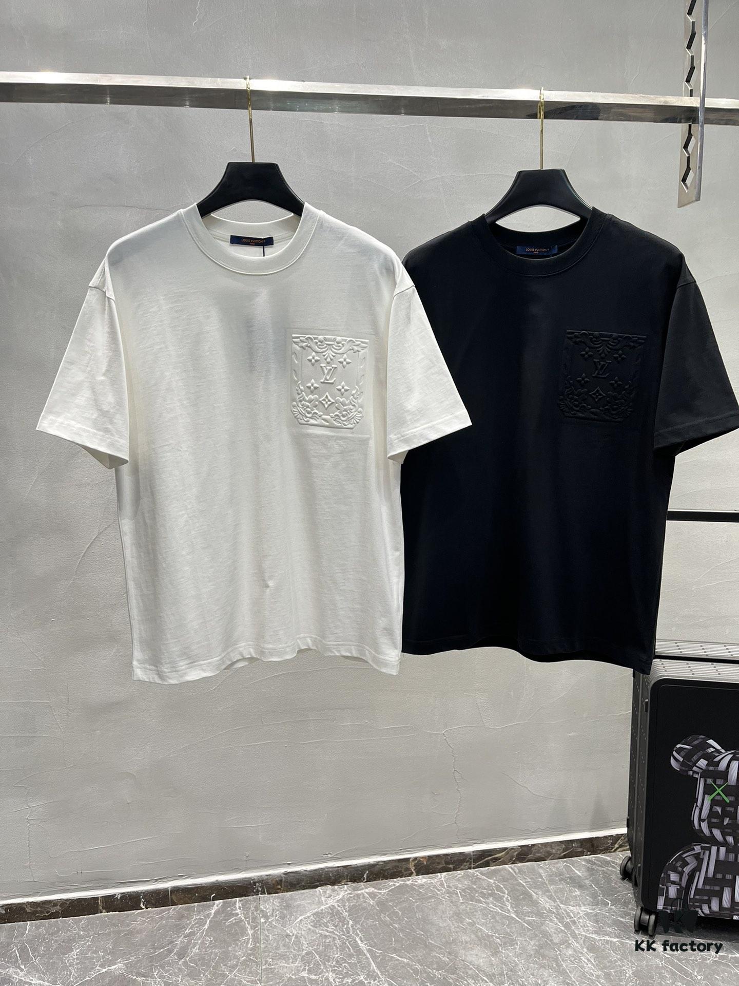 Donkey Brand * 25s New Arrival Streetwear T-Shirt, Bestseller Recommendation, Unisex Design with Embossed Chest Logo and Patch Pocket Letter Pattern, 260g Pure Cotton Fabric for Ultimate Comfort, Full Triple Labels, Available in Black and White