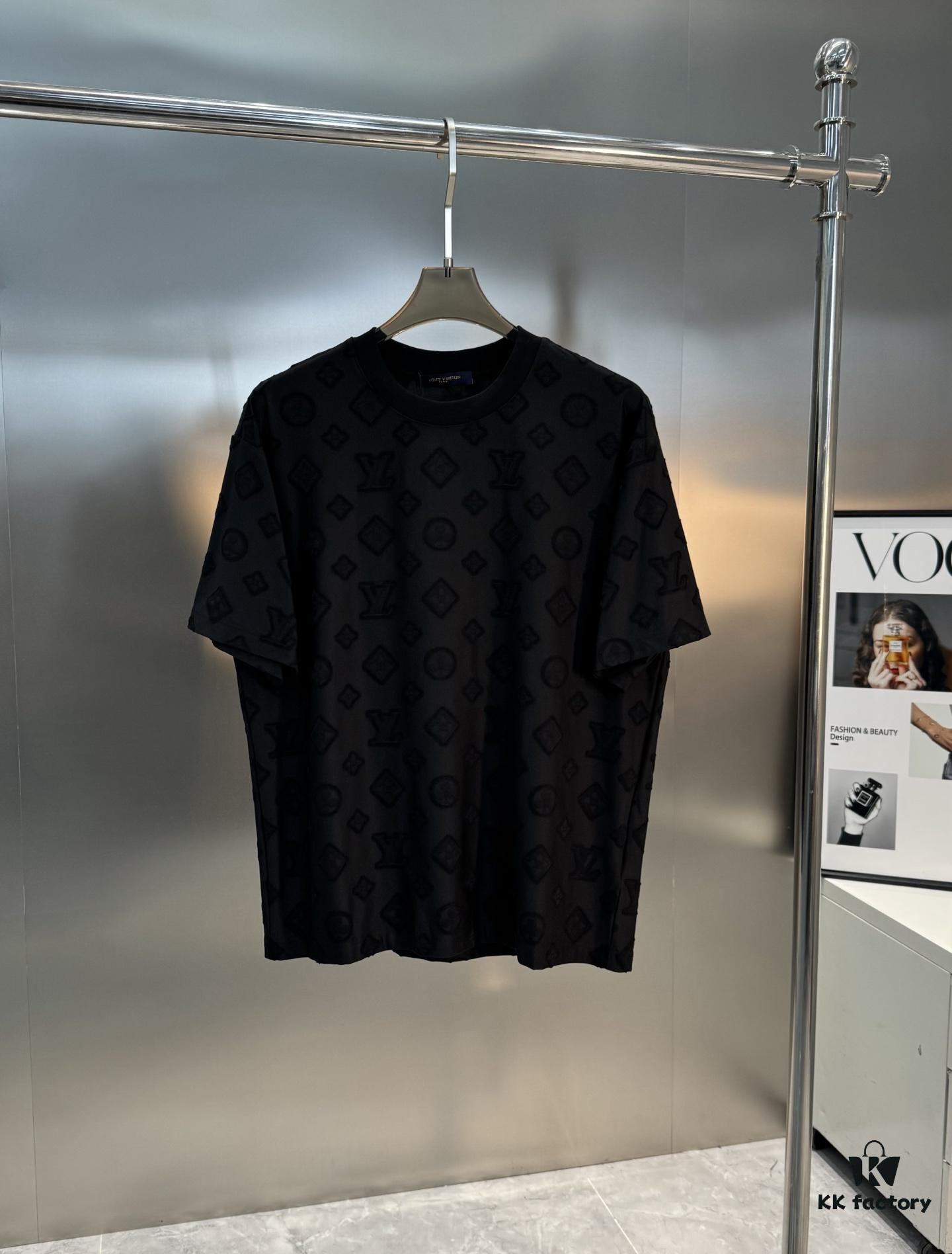 Donkey Brand * 25s New Arrival Unisex T-Shirt, Double-Sided Heavy Embroidered Tee with Classic Letter Design, Naturally Woven Jacquard Fabric in Fresh Colors, Layered Logo Craftsmanship, Premium 260g Pure Cotton Custom Fabric, Reinforced Collar Ribbing, High-Quality Seam Detailing on Shoulders