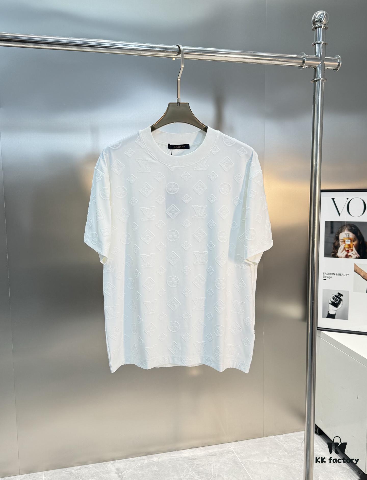 Donkey Brand * 25s New Arrival Unisex T-Shirt, Double-Sided Heavy Embroidered Tee with Classic Letter Design, Naturally Woven Jacquard Fabric in Fresh Colors, Layered Logo Craftsmanship, Premium 260g Pure Cotton Custom Fabric, Reinforced Collar Ribbing, High-Quality Seam Detailing on Shoulders