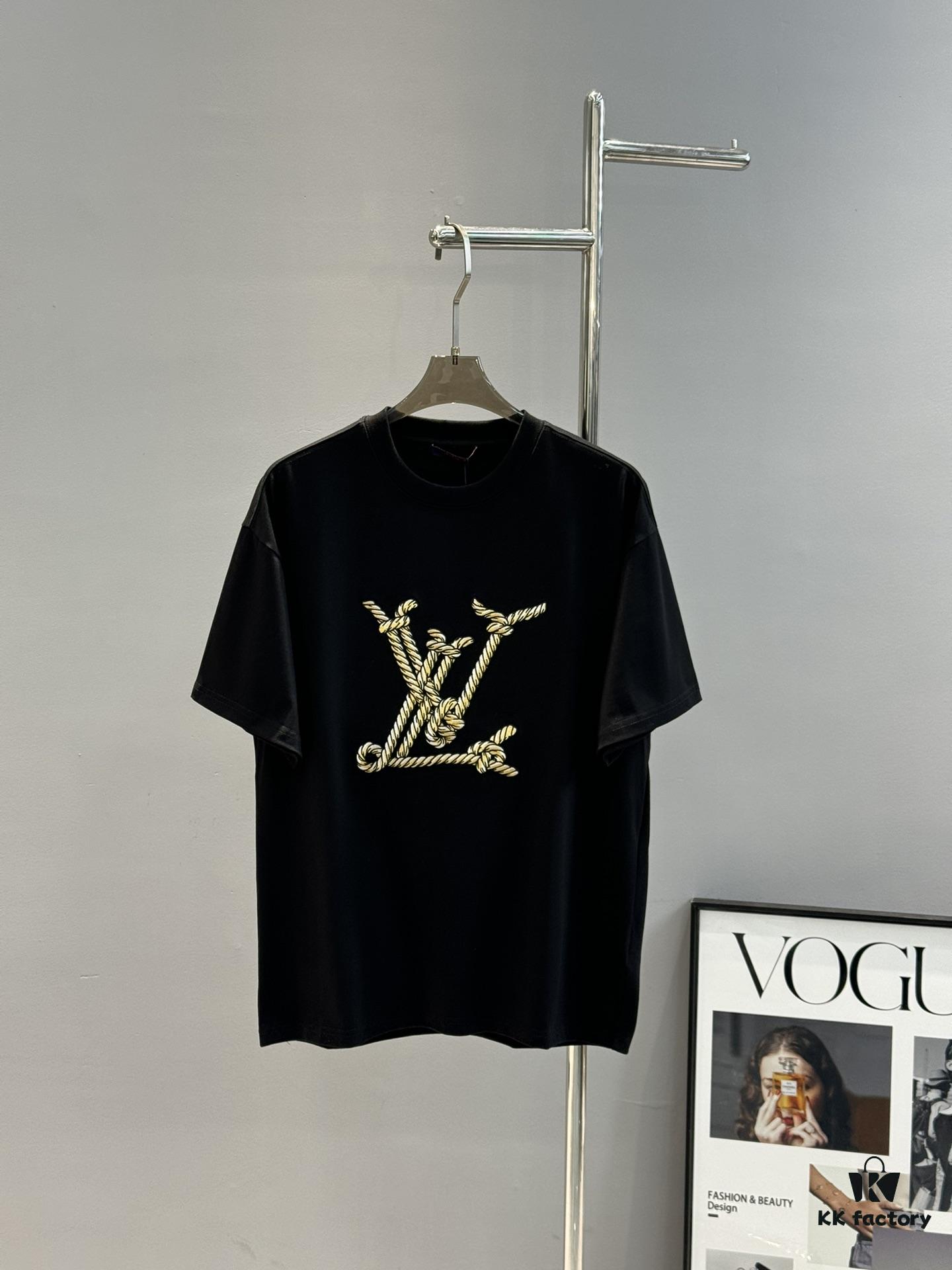 Donkey Brand * 25s New Trendy T-Shirt, Unisex Style, 260g Pure Cotton Fabric for Exceptional Comfort, 3D Embroidered Chest Print with Rope-Texture Pattern, Offering Visual and Tactile Dimension, Full Labeling Included