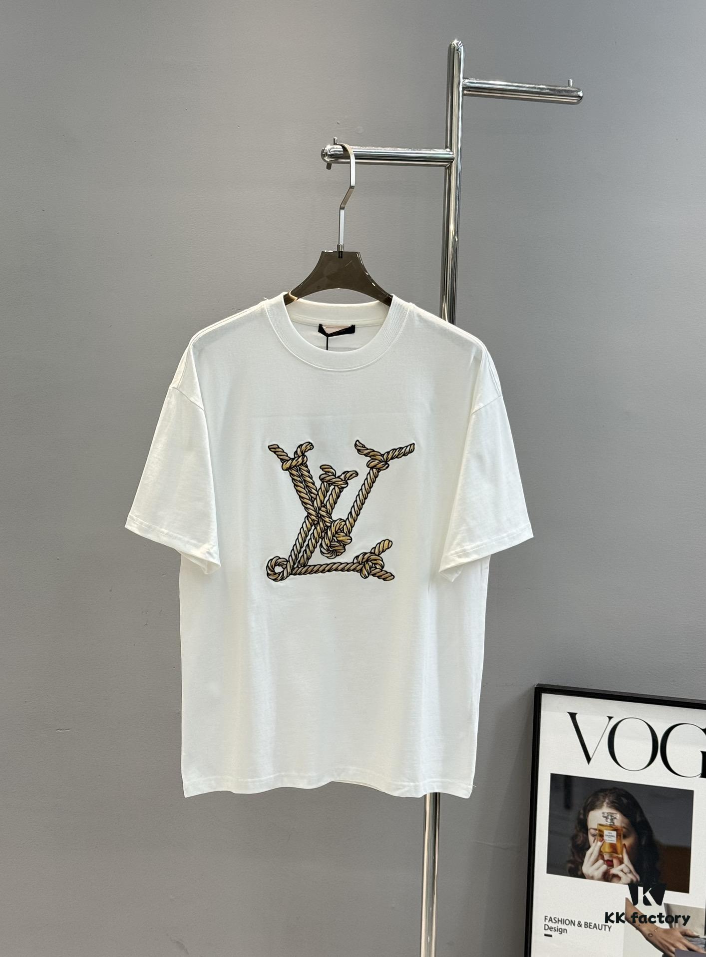 Donkey Brand * 25s New Trendy T-Shirt, Unisex Style, 260g Pure Cotton Fabric for Exceptional Comfort, 3D Embroidered Chest Print with Rope-Texture Pattern, Offering Visual and Tactile Dimension, Full Labeling Included