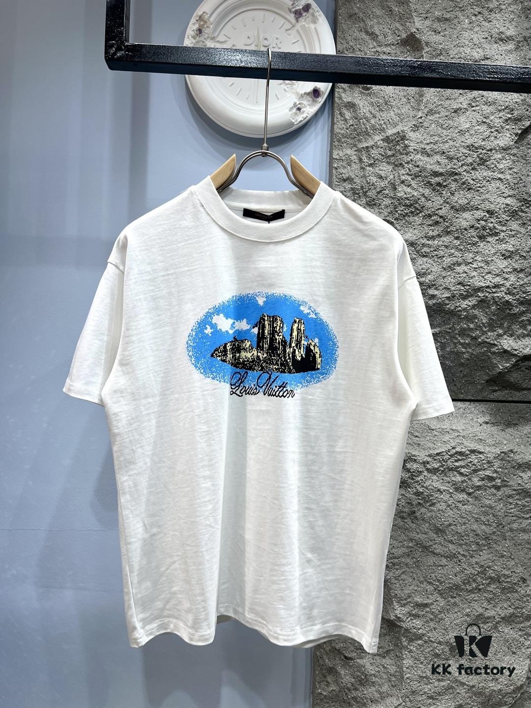 Louis Vuitton Western Landscape Print Short-Sleeve T-Shirt