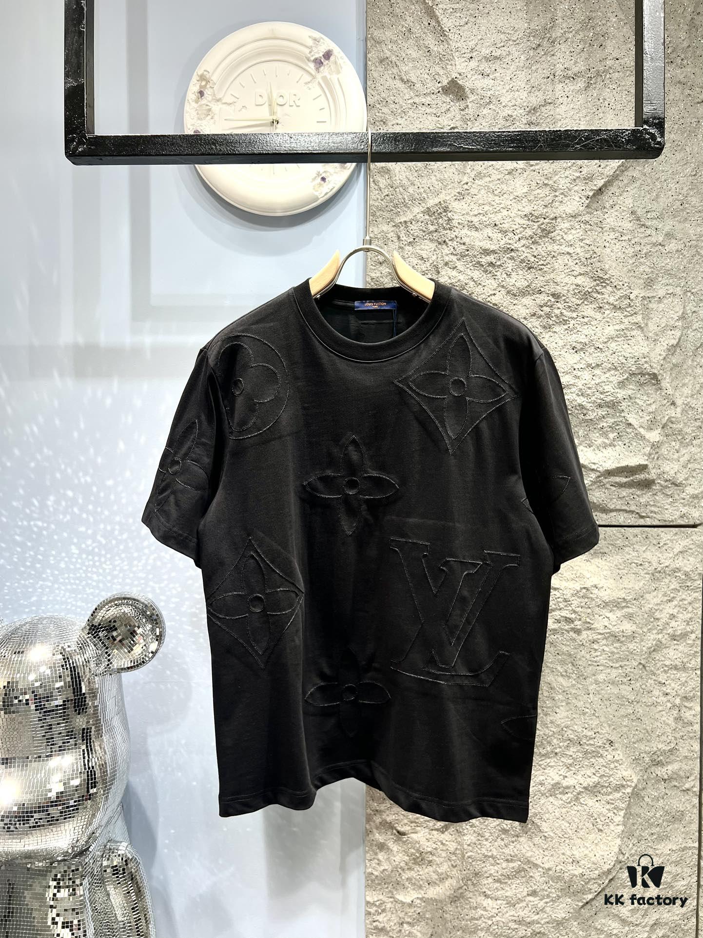 Louis Vuitton Monogram Embroidered Jacquard Cotton Oversized T-Shirt