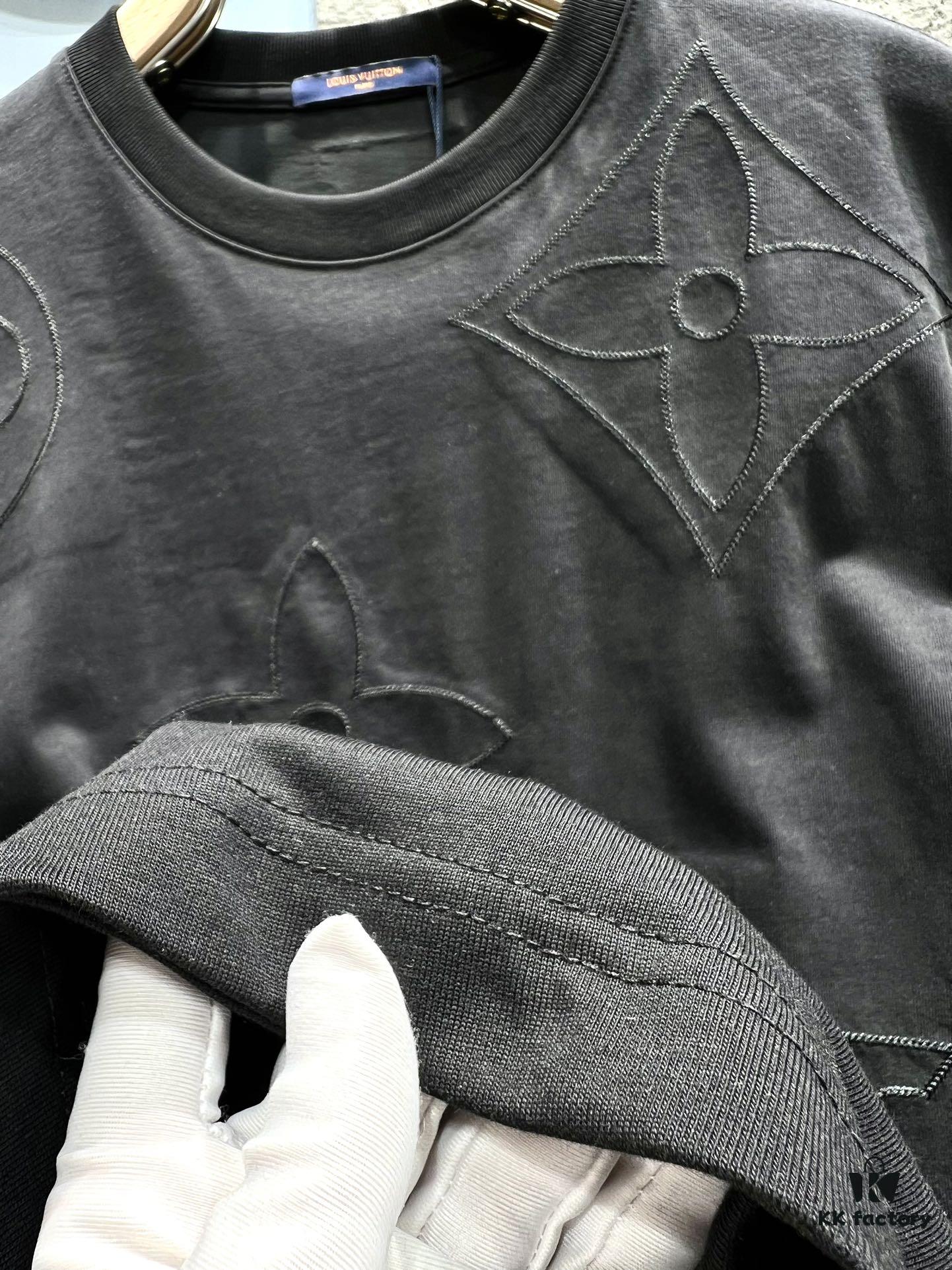 Louis Vuitton Monogram Embroidered Jacquard Cotton Oversized T-Shirt