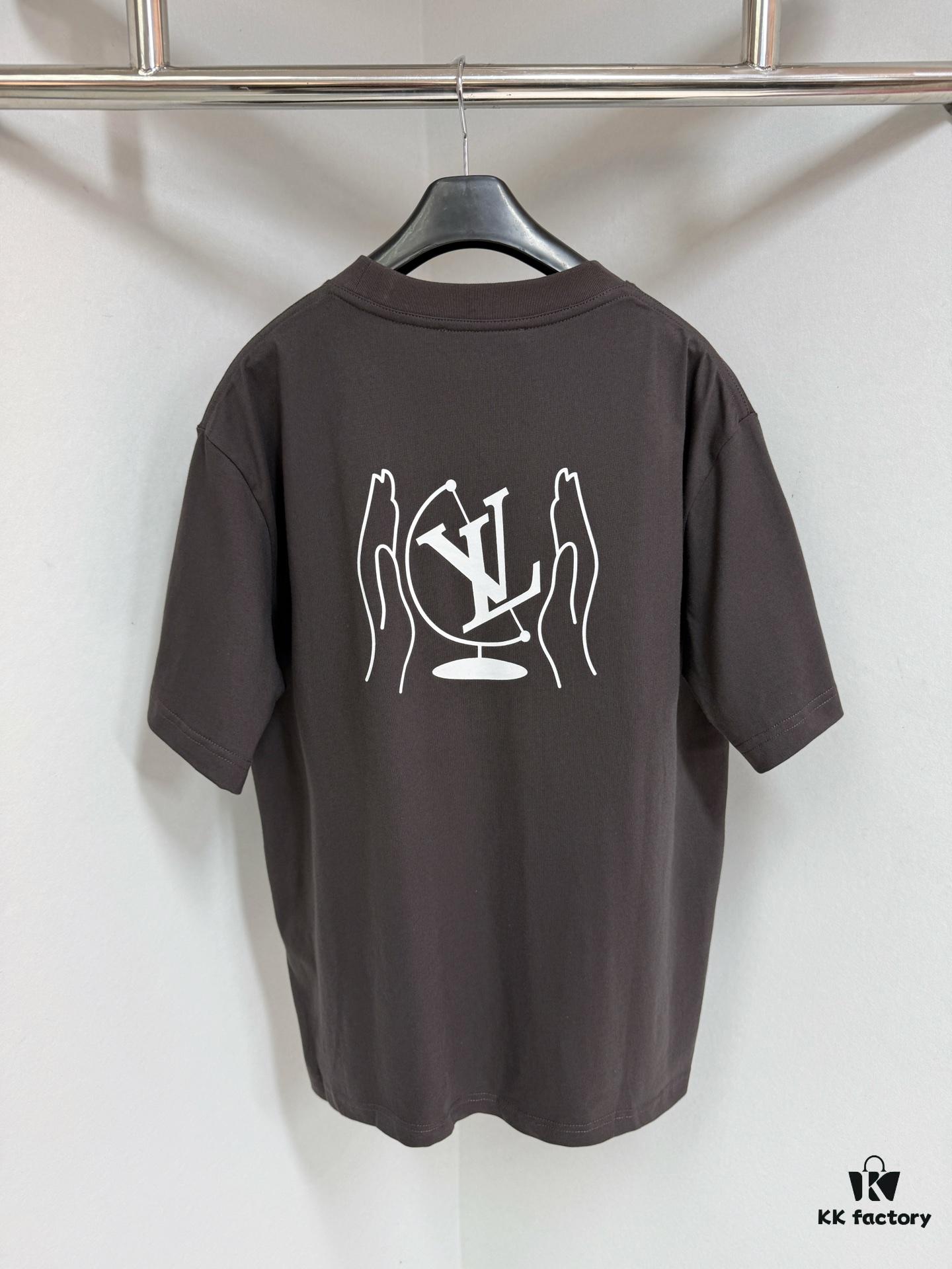 Compass Crew Neck Short Sleeve T-Shirt, 100% Cotton Fabric, Regular Fit, Printed Logo Front and Back, Premium Accessories, 15S Plain Weave High-Quality Cotton 230g, Simple and Relaxed Design