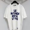 1V 25ss New Cotton T-Shirt Featuring 'Le Monde Est À Vous' on Front