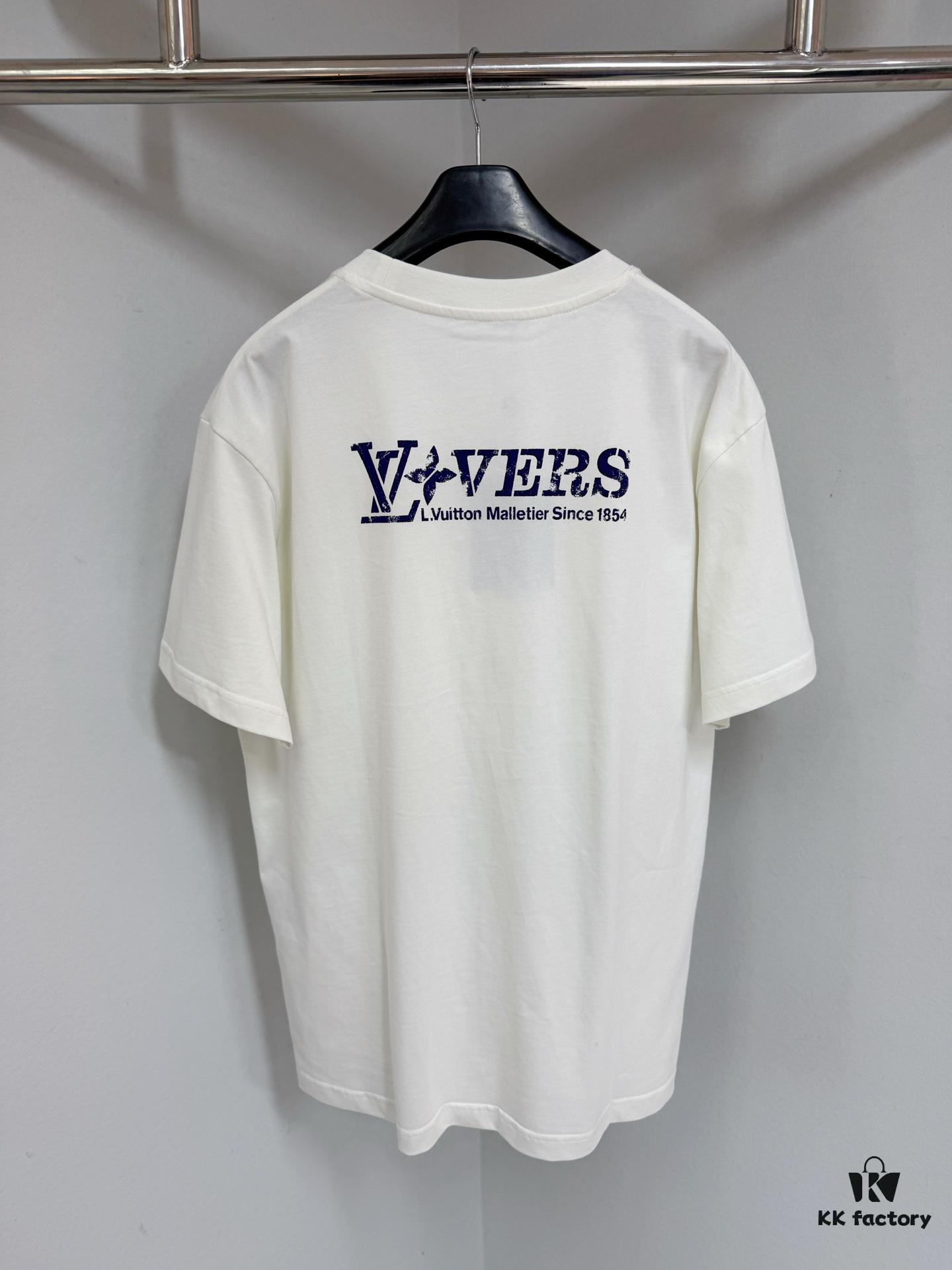 1V 2025SS Colorful Print Paris Rooftop Rhinestone Signature T-Shirt