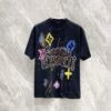 LV 2025 Spring Collection Latest Classic Hand-Drawn Logo Premium Short Sleeve T-Shirt! High-End Quality, Original Counter Round Neck, Top-Tier Craftsmanship with Imported Custom Silk Yarn, Exceptional Touch and Feel – Available on Official Website!