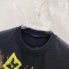LV 2025 Spring Collection Latest Classic Hand-Drawn Logo Premium Short Sleeve T-Shirt! High-End Quality, Original Counter Round Neck, Top-Tier Craftsmanship with Imported Custom Silk Yarn, Exceptional Touch and Feel – Available on Official Website!