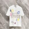 LV 25SS Spring Collection Latest Classic Hand-Drawn Logo Heavyweight T-Shirt! High-End Quality Original Counter Round Neck, Top-Tier Craftsmanship with Imported Premium Custom Silk Yarn, Exceptional Feel and Design