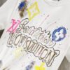 LV 25SS Spring Collection Latest Classic Hand-Drawn Logo Heavyweight T-Shirt! High-End Quality Original Counter Round Neck, Top-Tier Craftsmanship with Imported Premium Custom Silk Yarn, Exceptional Feel and Design