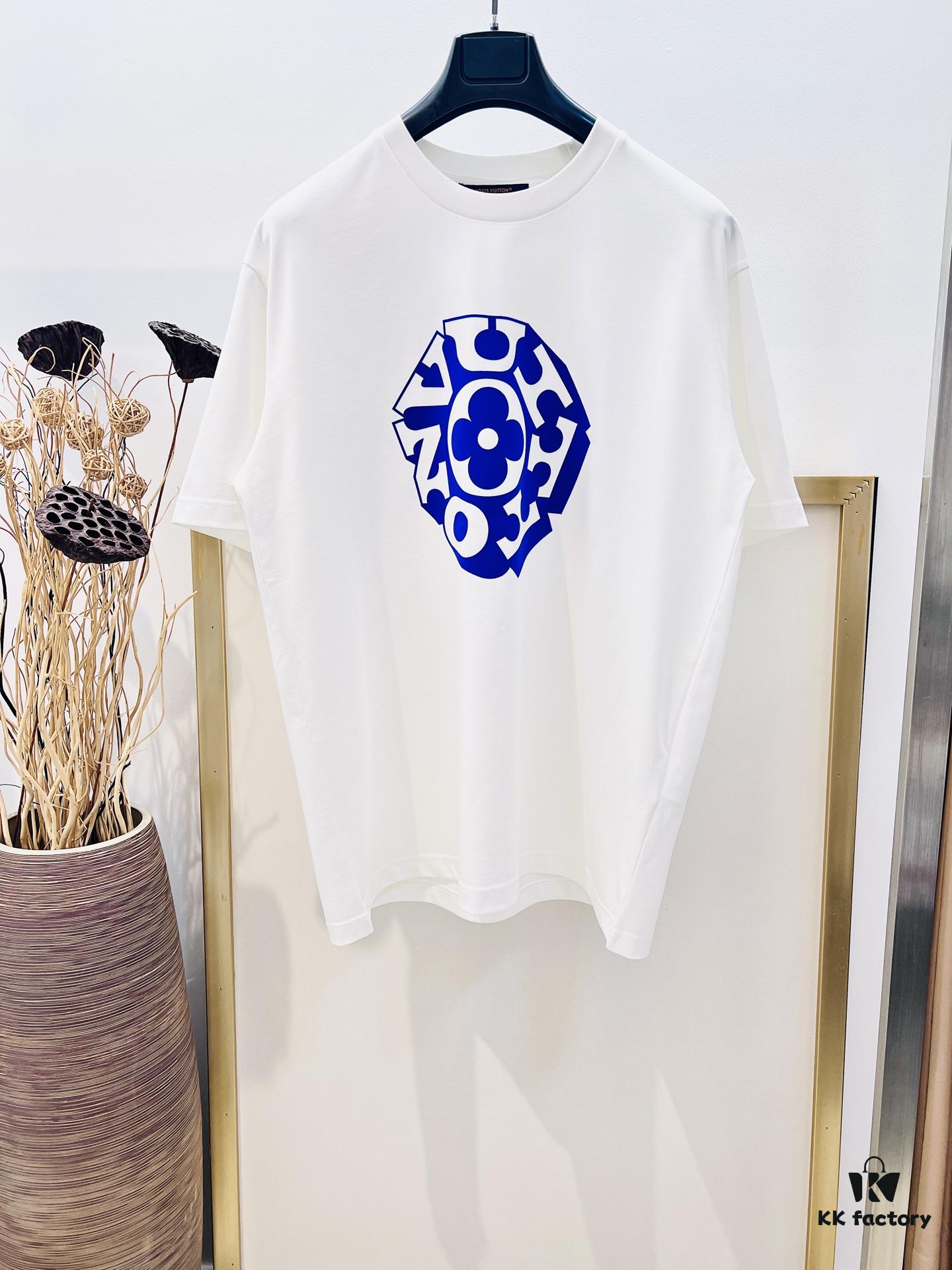 Unisex 1V Louis Pharrell Williams x NIGO Collaboration 3D Flocked Cotton Short-Sleeve T-Shirt Size S M L XL