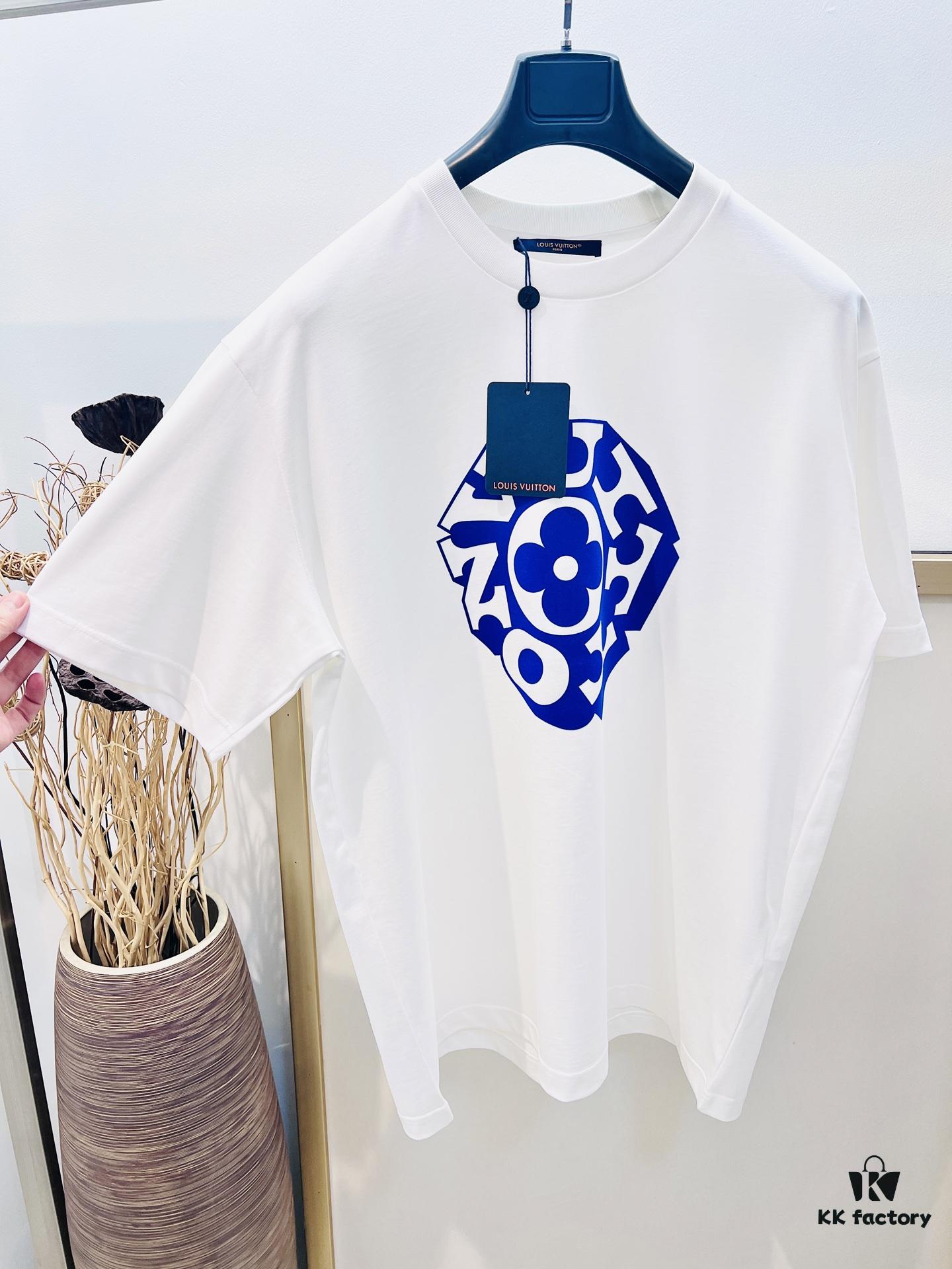 Unisex 1V Louis Pharrell Williams x NIGO Collaboration 3D Flocked Cotton Short-Sleeve T-Shirt Size S M L XL