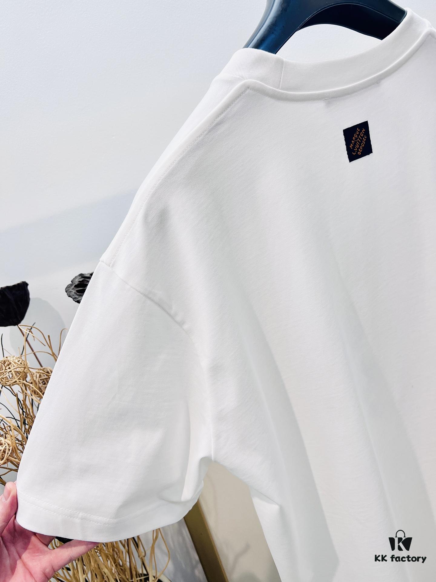 Unisex 1V Louis Pharrell Williams x NIGO Collaboration 3D Flocked Cotton Short-Sleeve T-Shirt Size S M L XL