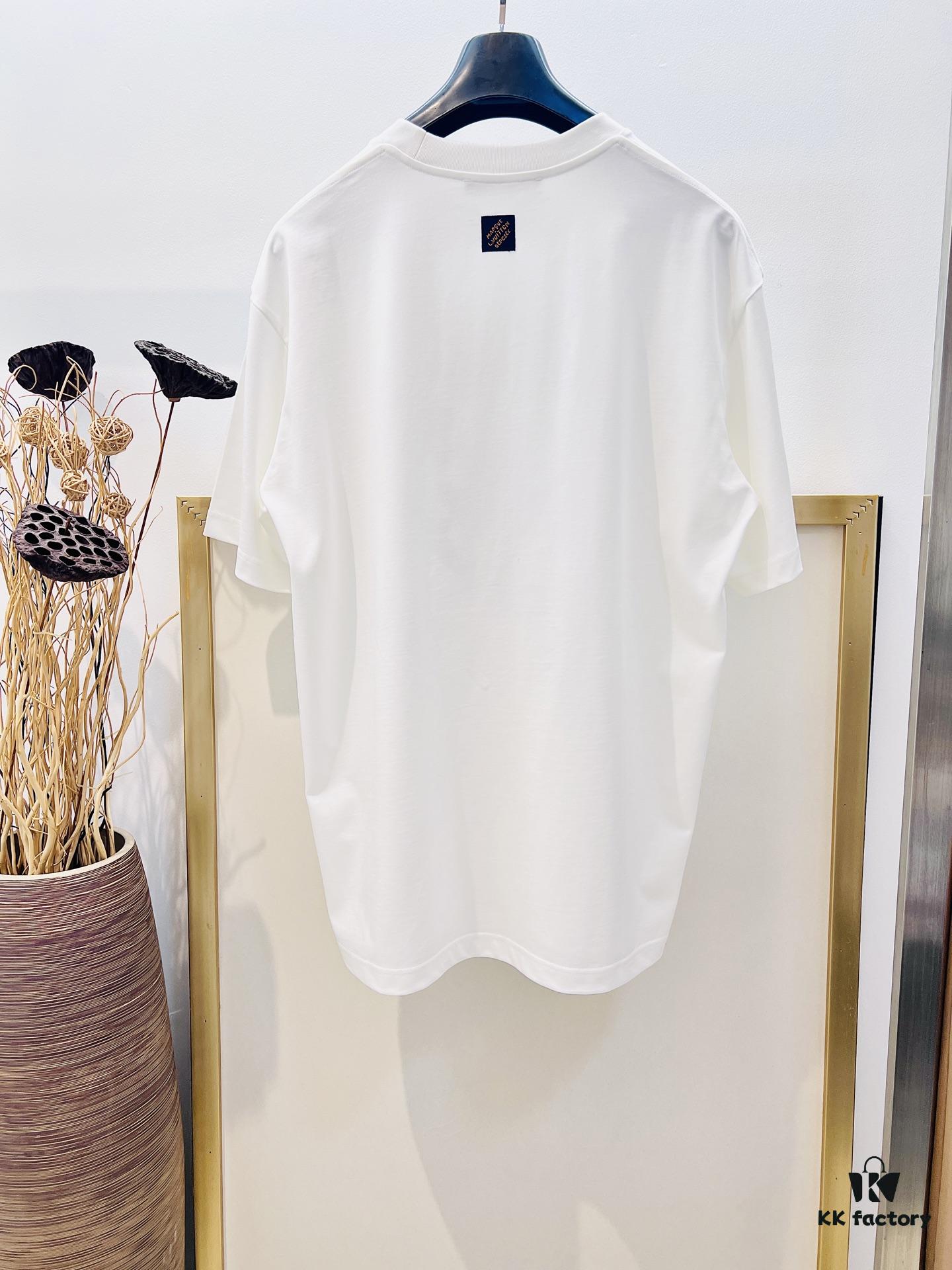 Unisex 1V Louis Pharrell Williams x NIGO Collaboration 3D Flocked Cotton Short-Sleeve T-Shirt Size S M L XL