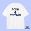 Luxury Quality LV Louis 2025 Fall Spring Collection Slogan 4 Short Sleeve T-Shirt, Distinctive from Regular Print, Crafted with 270G 32-Count Double-Yarn Pure Cotton Fabric, Relaxed Fit Unisex Design