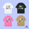 High-End Quality Louis Vuitton 2025 Fall Spring Collection Colorful Logo Short Sleeve T-Shirt, Distinct from Regular Print, Crafted in 270G 32-Ne 100% Cotton Double-Yarn Fabric, Relaxed Unisex Fit