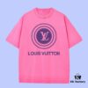 Luxury Quality LV Louis 2025 Fall Spring Collection Logo Short Sleeve T-Shirt, Distinct from Regular Print, Woven 270G 32-Count Double-Yarn Pure Cotton Fabric, Loose Fit Unisex Design