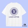Luxury Quality LV Louis 2025 Fall Spring Collection Logo Short Sleeve T-Shirt, Distinct from Regular Printing, Made of Premium 270G 32-Count Double-Yarn Pure Cotton Fabric, Loose Fit Unisex Design