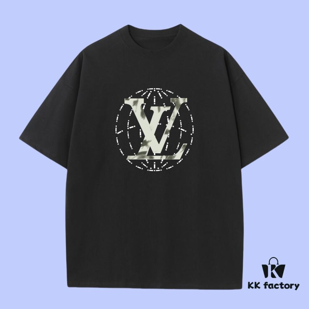 Luxury Quality LV Louis 2025 Fall Spring Collection Earth Short Sleeve T-Shirt, Premium 270G 32s Double-Yarn Cotton Fabric, Distinct from Regular Print, Loose Unisex Fit