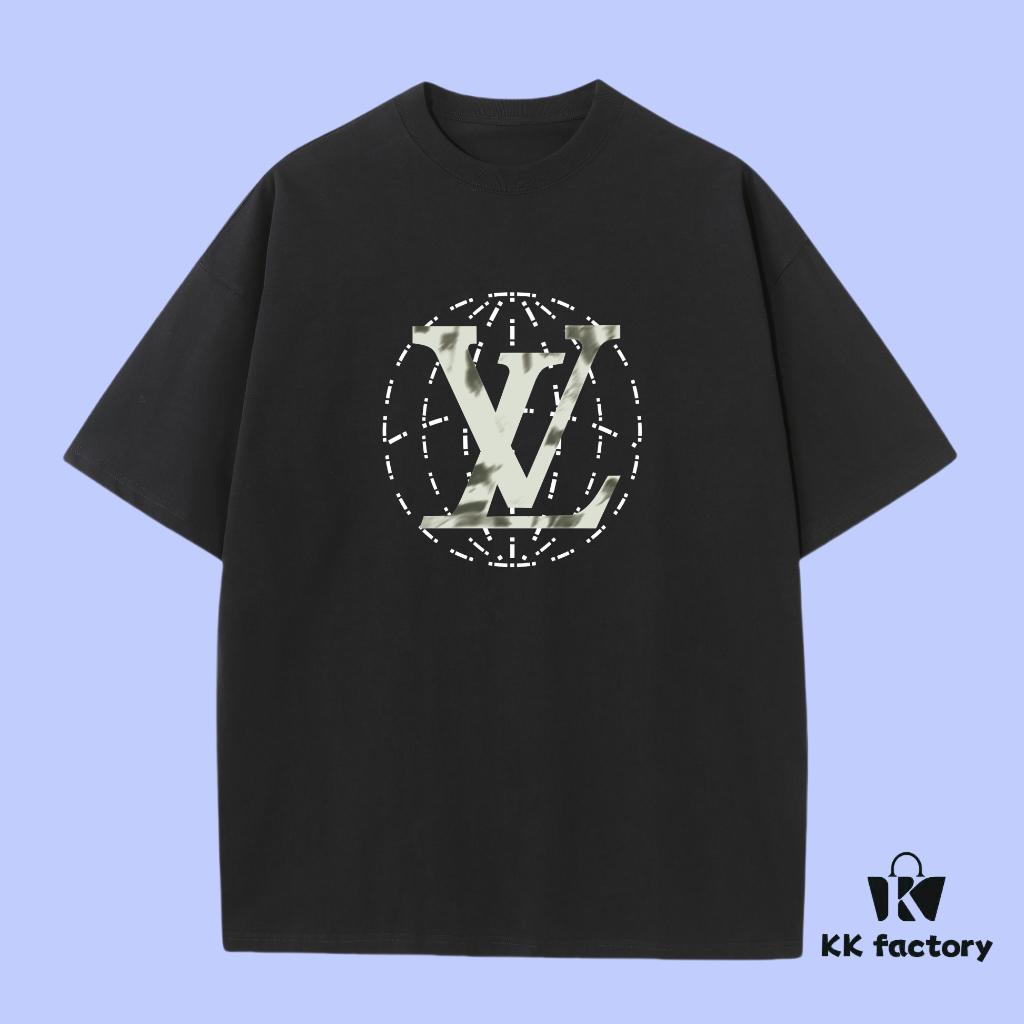 Luxury Quality LV Louis 2025 Fall Spring Collection Earth Short Sleeve T-Shirt, Premium 270G 32s Double-Yarn Cotton Fabric, Distinct from Regular Print, Loose Unisex Fit