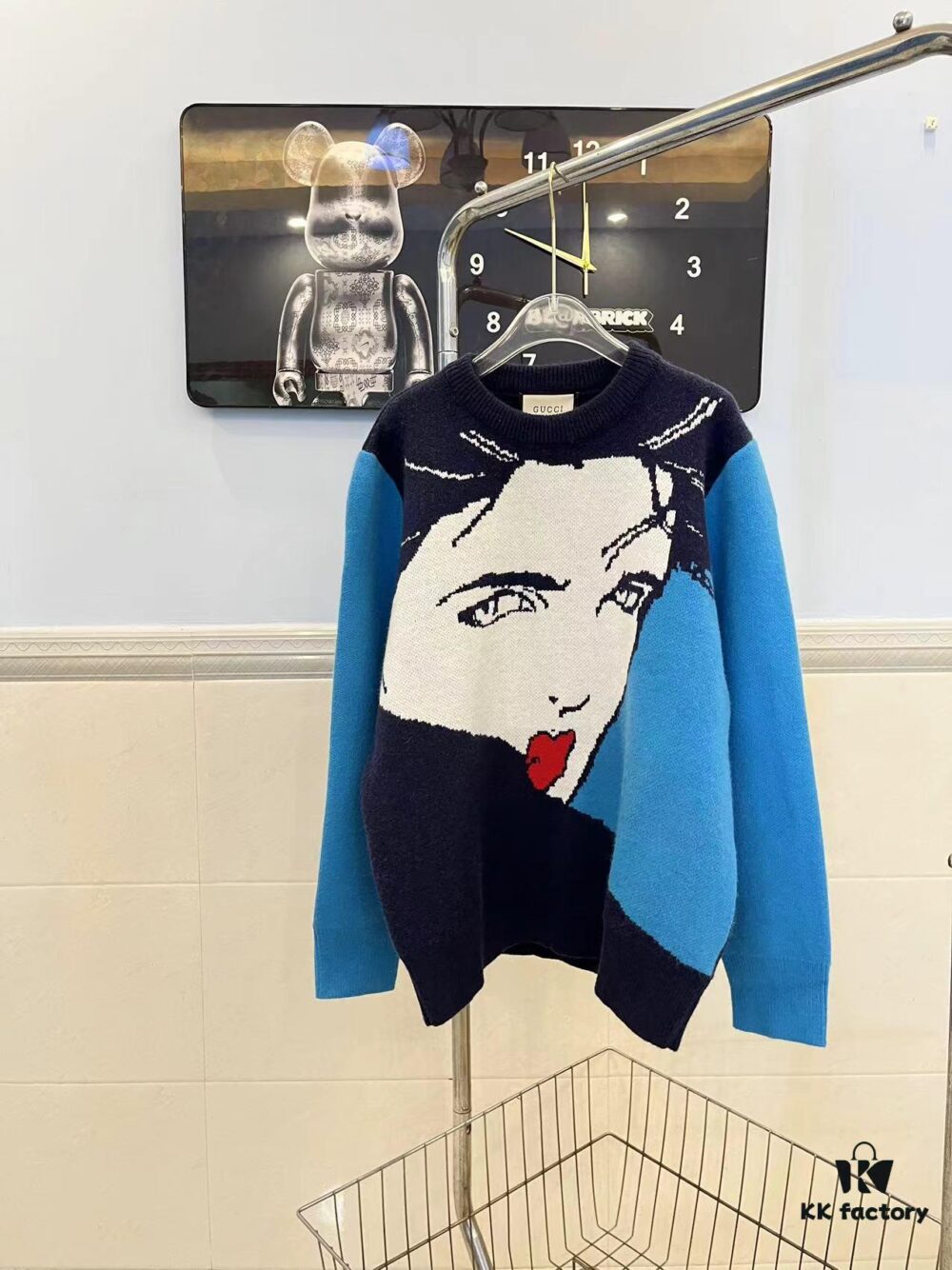 GUCCI x Artist Collaboration Face Print Crew Neck Long Sleeve Sweater